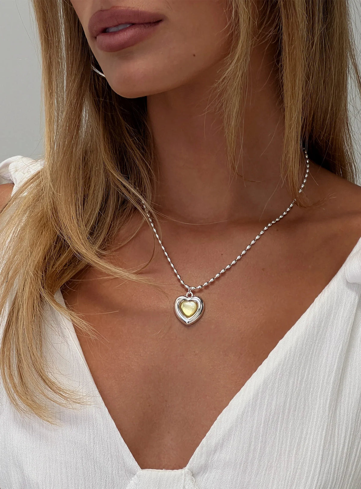 Wishes Granted Dainty Pendant Necklace Silver Yellow