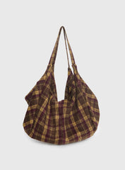 Sonora Oversized Tote Bag Brown Check